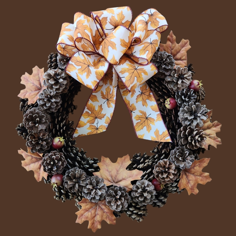 Rustic Falling Leaves Autumn Foliage Fall Wreath